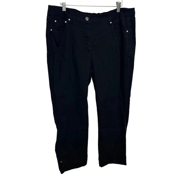 Cathy Daniels 16 black cropped cotton spandex blend pants - Picture 1 of 9